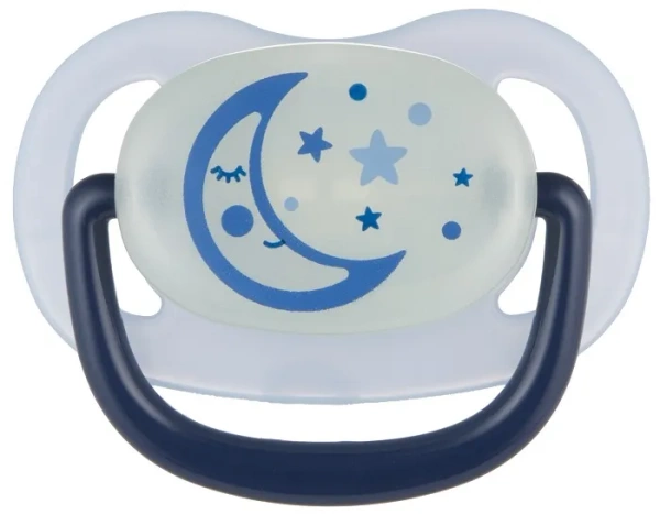 CANPOL BABIES Night Dreams - smoczek uspokajający silikon 18 m+ anatomiczny | niebieski