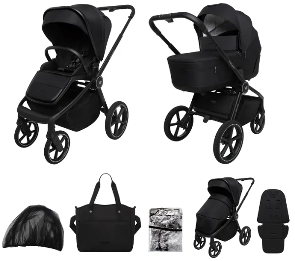 MUUVO Five - wózek wielofunkcyjny, zestaw 2w1 | Classic Black (+ ADAPTERY)