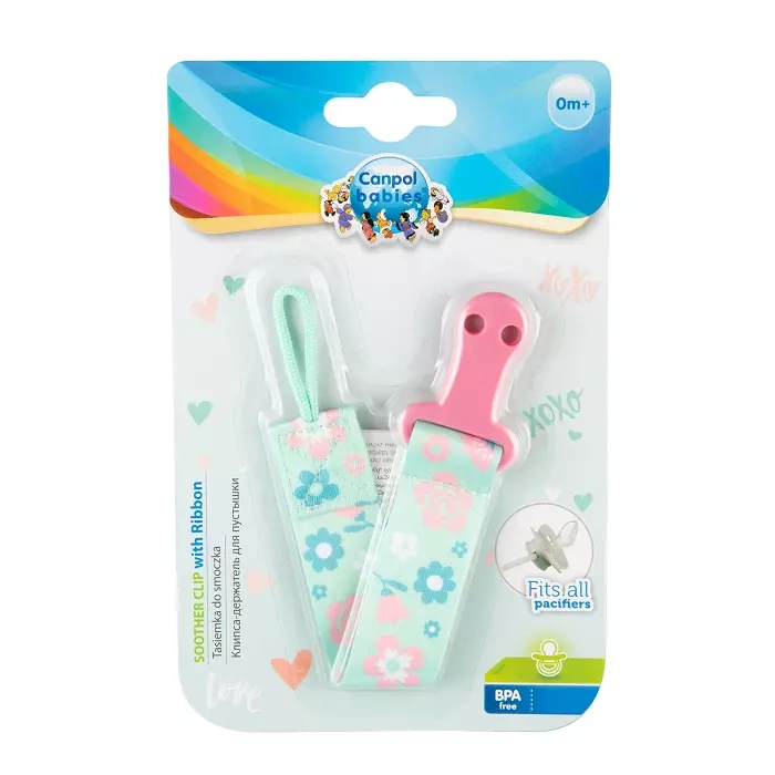 CANPOL BABIES - tasiemka do smoczka uspokajającego EXOTIC ANIMALS | turkusowa