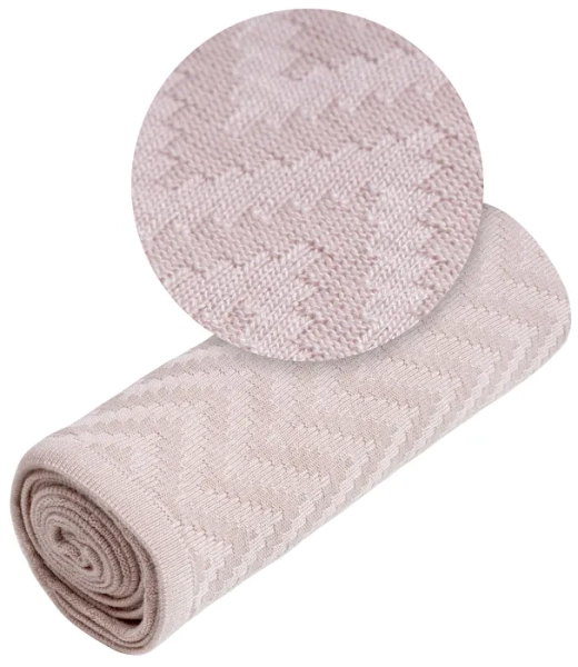 YOONCO Mgiełka - lekki kocyk bambusowy 80x100 cm | Jodełka Różowy