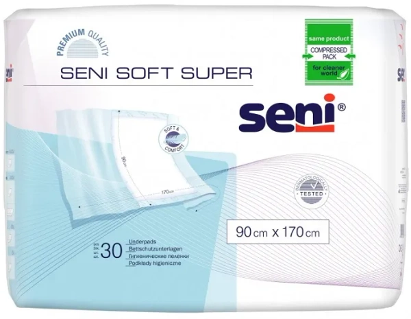 SENI Soft Super - podkłady higieniczne 90 x 170 cm | 30 szt.