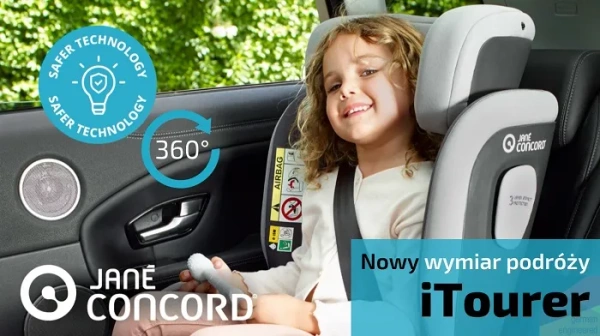 JANE CONCORD iTourer -  obrotowy fotelik samochodowy 360º, 40-125 cm | Mars Gray
