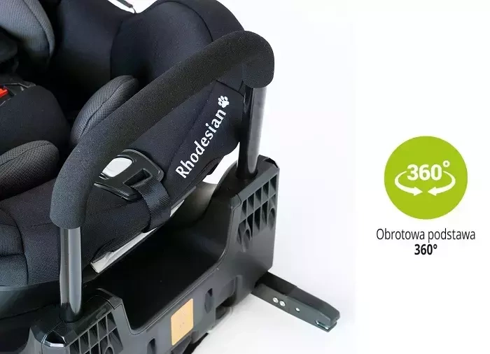 BABYSAFE Rhodesian - obrotowy fotelik samochodowy RWF FWF 0-18 kg | Grey