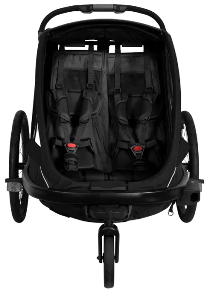 HAMAX Breeze - dwuosobowa przyczepka rowerowa z zestawem do biegania | Black