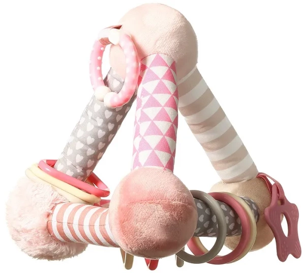 BABYONO Tiny Yoga - zabawka edukacyjna Pyramid | Różowa