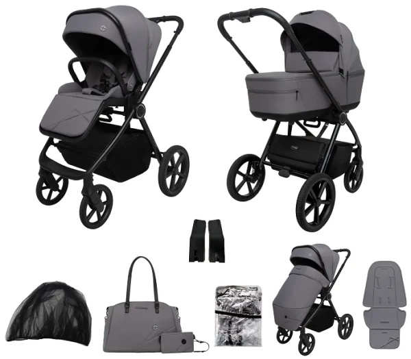 MUUVO One - wózek wielofunkcyjny, zestaw 2w1 | Gris (+ ADAPTERY)