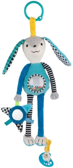 CANPOL BABIES - pluszowa zabawka z grzechotką i lusterkiem | Niebieska