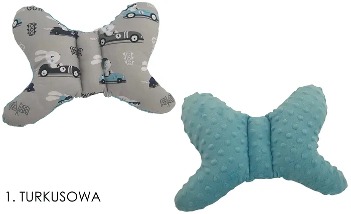 KMK - dwustronna antywstrząsowa poduszka do wózka Motylek 25x35 cm | MIX wzorów