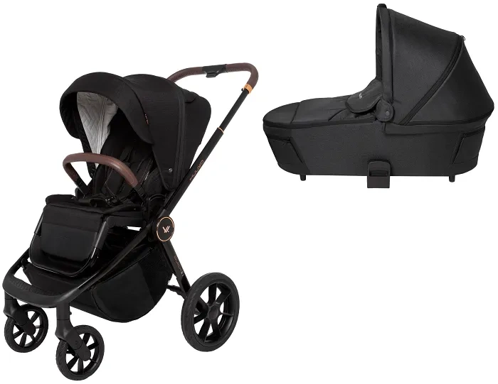 MUUVO Quick SE 2 - wózek wielofunkcyjny, zestaw 2w1 z gondolą Quick 3.0 | Sunset Black + Jet Black (+ ADAPTERY)