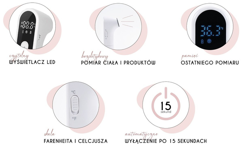 YOONCO Medical - termometr elektroniczny bezdotykowy | YT 7445