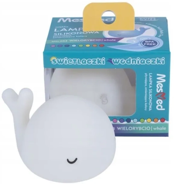 MESMED Świetlaczki Wodniaczki - pływająca lampka silikonowa zmieniająca kolory | Wielorybcio