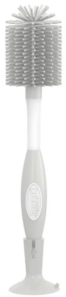 DR BROWN'S - silikonowa szczotka do butelek i smoczków z przyssawką | Szara