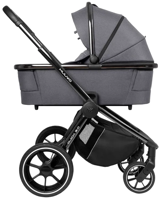 MUUVO Quick 3.0 Black Chrome - gondola XL do wózka | Iron Graphite