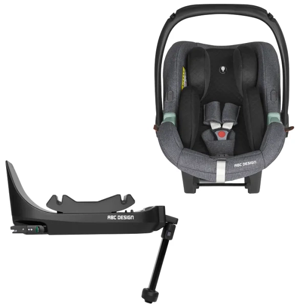 ABC DESIGN Tulip i-Size - fotelik samochodowy 0-13 kg + obrotowa baza Root | Asphalt