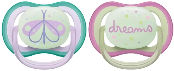 PHILIPS AVENT Ultra Air Nighttime - smoczek ortodontyczny 2 szt. | 0-6 m
