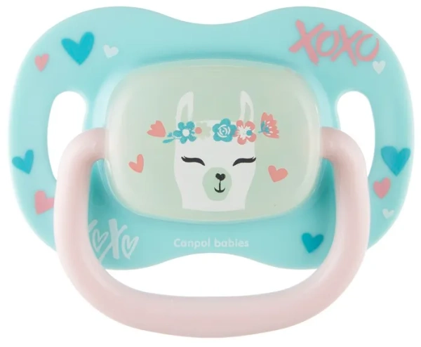 CANPOL BABIES Exotic Animals - smoczek uspokajający silikon 6-18 m okrągły | Lama