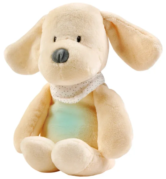 NATTOU Sleepy Dog - maskotka muzyczna ze światłem i czujnikiem płaczu 4w1 | Ecru