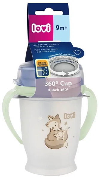 LOVI Night&Day - kubek niekapek 360°, 250 ml, 9 m+ | Fox