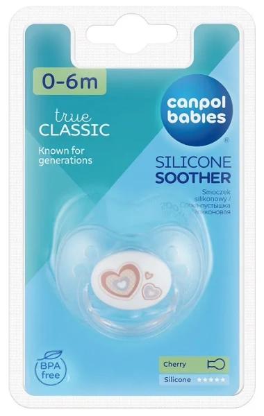 CANPOL BABIES - smoczek uspokajający silikon 0-6 m okrągły NEWBORN BABY | beżowy