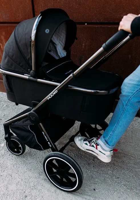 MUUVO Quick 3.0 Black Chrome - gondola XL do wózka | Azure Blue