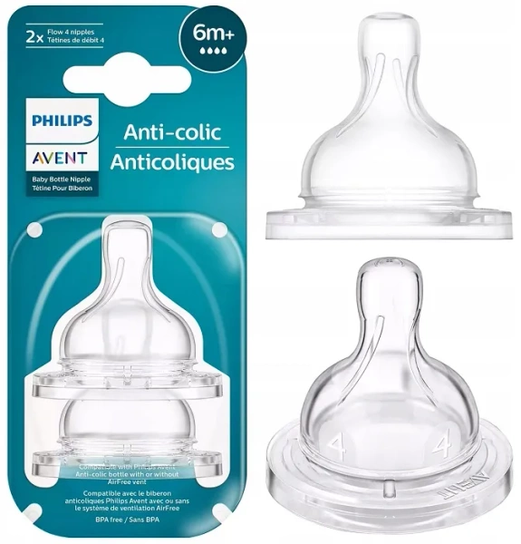 PHILIPS AVENT Anti-colic - antykolkowy smoczek do butelki 2 szt. | 6 m+