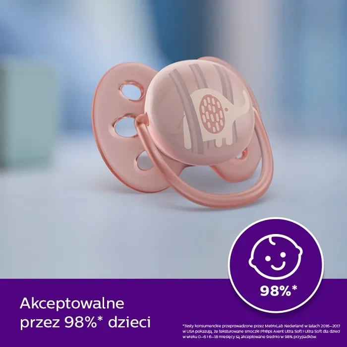 PHILIPS AVENT Ultra Soft - smoczek ortodontyczny 2 szt. | 0-6 m