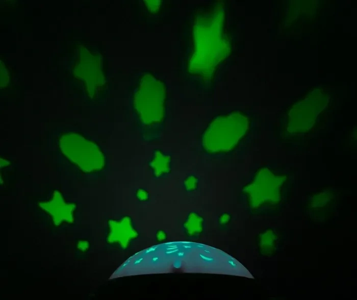 BABY MIX - karuzela do łóżeczka z projektorem i pozytywką | Szara