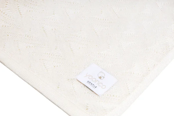 YOONCO Mgiełka - lekki kocyk bambusowy 80x100 cm | Ażur Kremowy