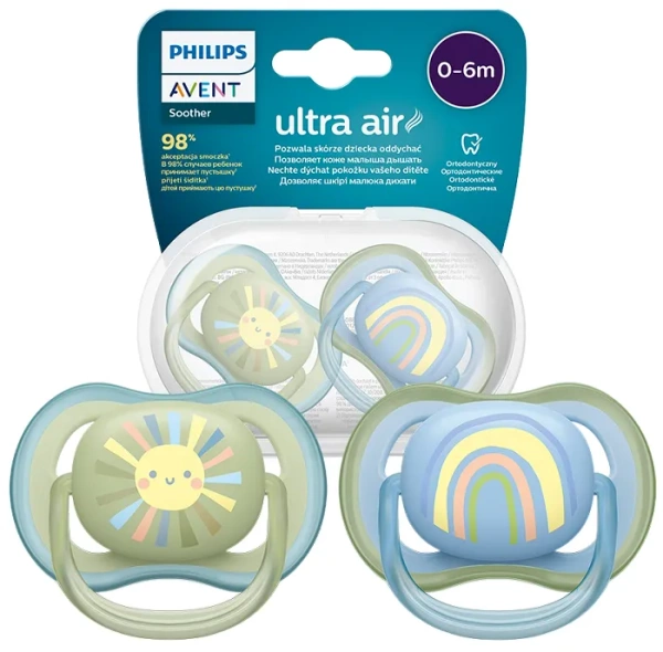 PHILIPS AVENT Ultra Air - smoczek ortodontyczny 2 szt. | 0-6 m