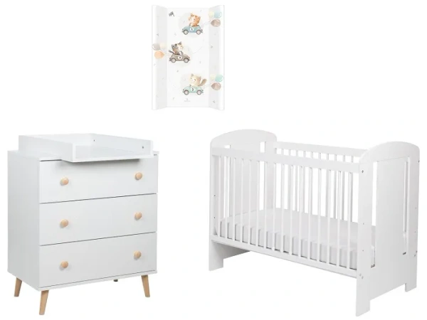 YOONCO - łóżeczko Soni + komoda + przewijak miękki | Kotek