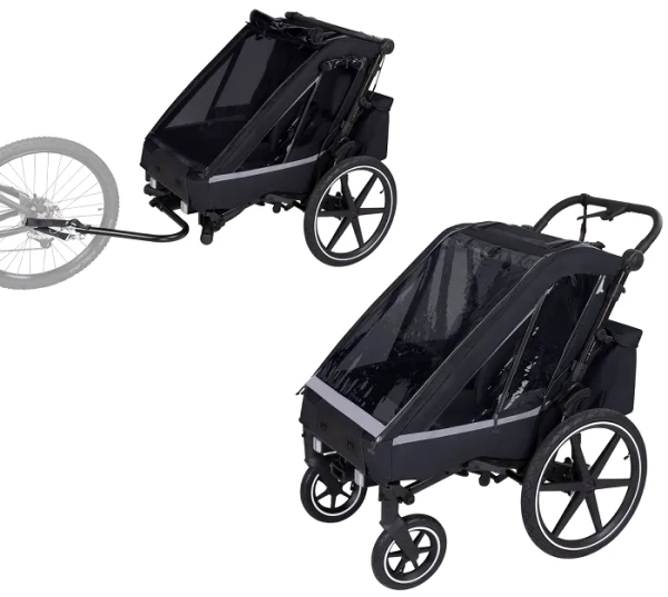 ABC DESIGN Tour - podwójna przyczepka rowerowa 3w1 | Ink