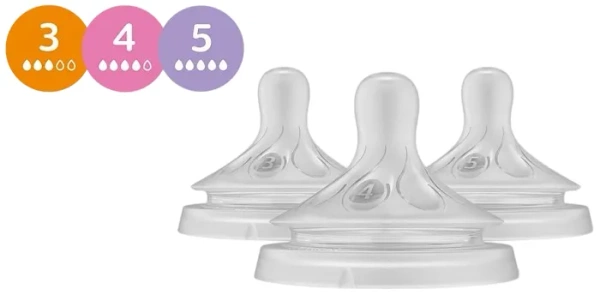 PHILIPS AVENT Natural Response - responsywny smoczek do butelki 3 szt. | 1 m+, 3 m+, 6 m+