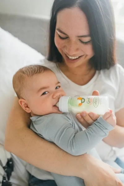 DR BROWN'S Options+ - antykolkowa, wąska szklana butelka standard 120 ml, poziom 1, 0 m+ | Kogut