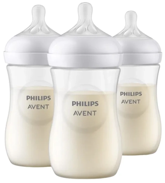 PHILIPS AVENT Natural Response - 3 responsywne butelki antykolkowe 260 ml | 1 m+