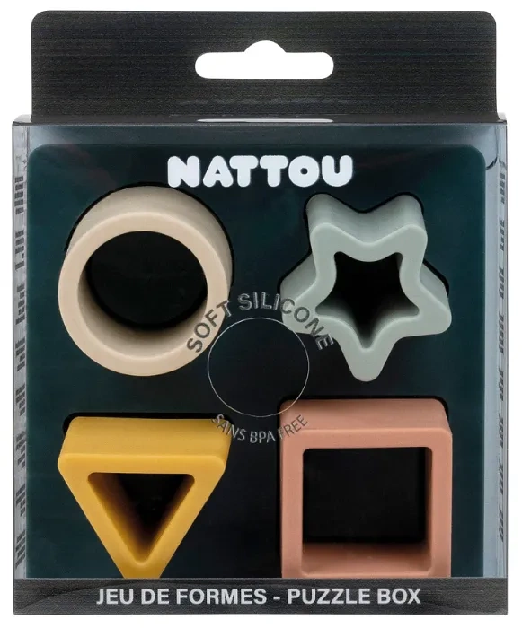 NATTOU - silikonowa układanka sensoryczna sorter | Szara