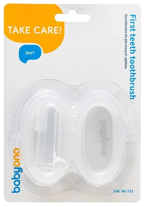 BABYONO - szczoteczka na palec do zębów i dziąseł w etui | Bezbarwna