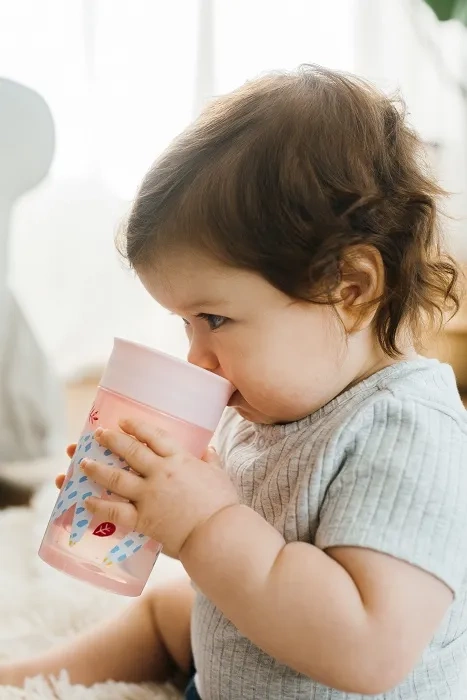 DR BROWN'S Cheers 360° - kubek "picie jak ze szklanki" 300 ml, 9 m+ | Różowy