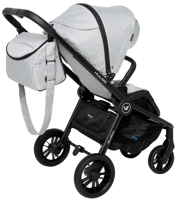 MUUVO Quick - wózek wielofunkcyjny, zestaw 2w1 z gondolą Quick standard | Rocky Grey (+ ADAPTERY)