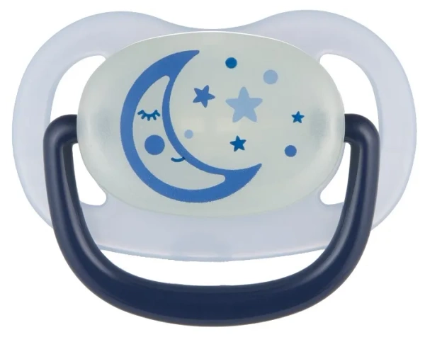 CANPOL BABIES Night Dreams - smoczek uspokajający silikon 0-6 m anatomiczny | niebieski