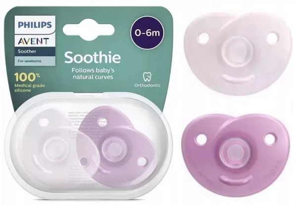 PHILIPS AVENT Soothie - smoczek ortodontyczny 2 szt. | 0-6 m
