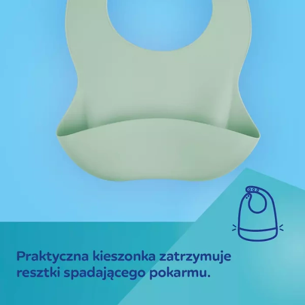 CANPOL BABIES -  śliniak silikonowy z kieszonką | kremowy