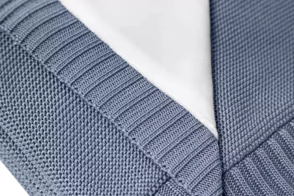 YOONCO Duo - dwustronny kocyk bambusowy z minky 80x100 cm | Niebiesko-biały