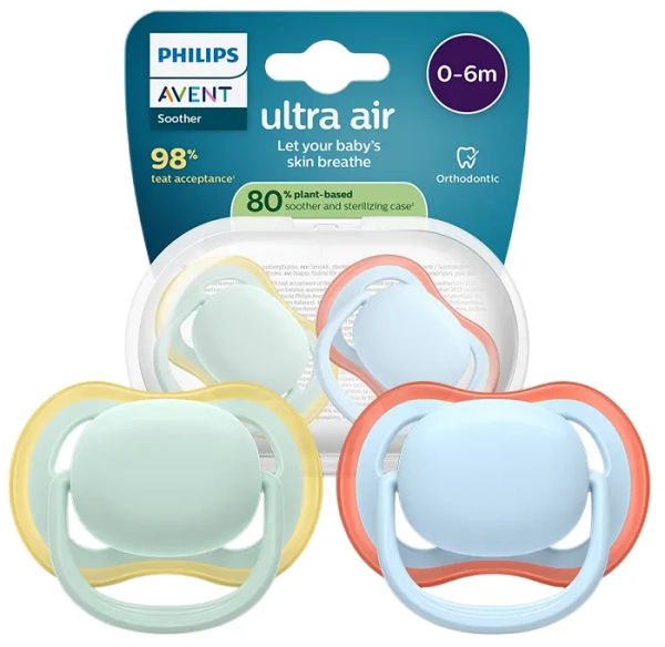 PHILIPS AVENT Ultra Air - smoczek ortodontyczny 2 szt. | 0-6 m