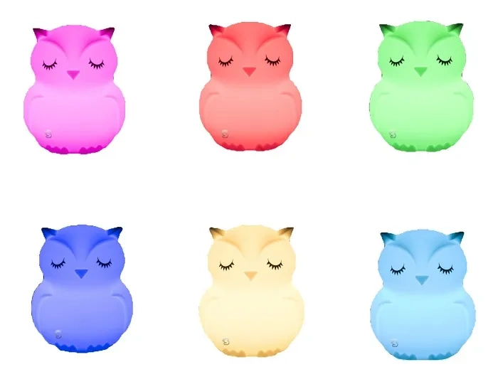 MESMED Świetlaczki - lampka silikonowa z głośnikiem Bluetooth | Sówka Hu Hu