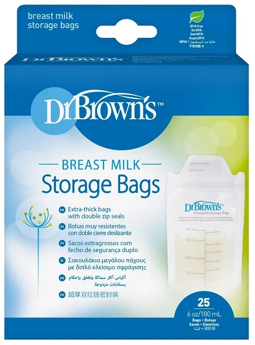 DR BROWN'S - woreczki do przechowywania pokarmu 180 ml | 25 szt.