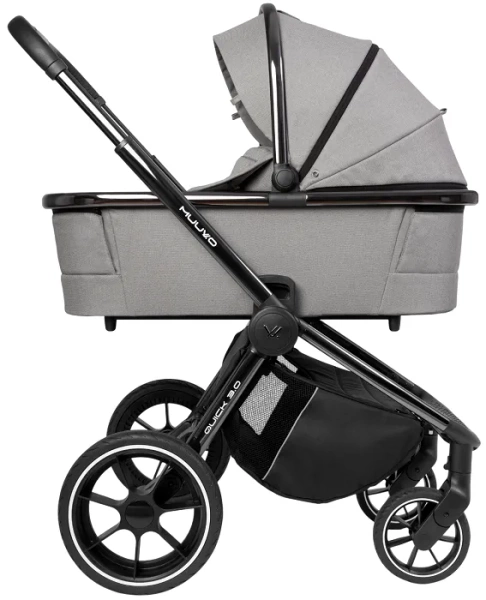 MUUVO Quick 3.0 Black Chrome - gondola XL do wózka | Steel Grey