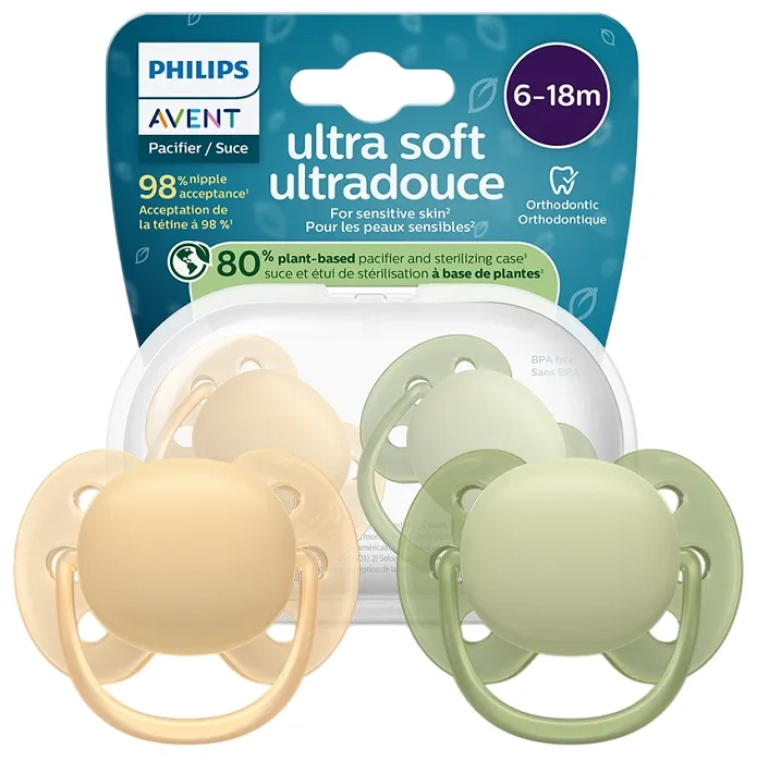 2 x smoczek ortodontyczny elastyczny avent ultra soft