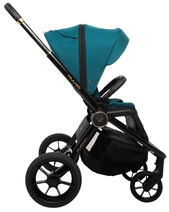 MUUVO Quick SE 2 - wózek wielofunkcyjny, zestaw 2w1 z gondolą Quick 3.0 | Paradise Gold + Iron Graphite (+ ADAPTERY)