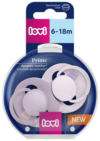 LOVI Prime - 2 x smoczek silikonowy dynamiczny 6-18 m | Lilac/Violet