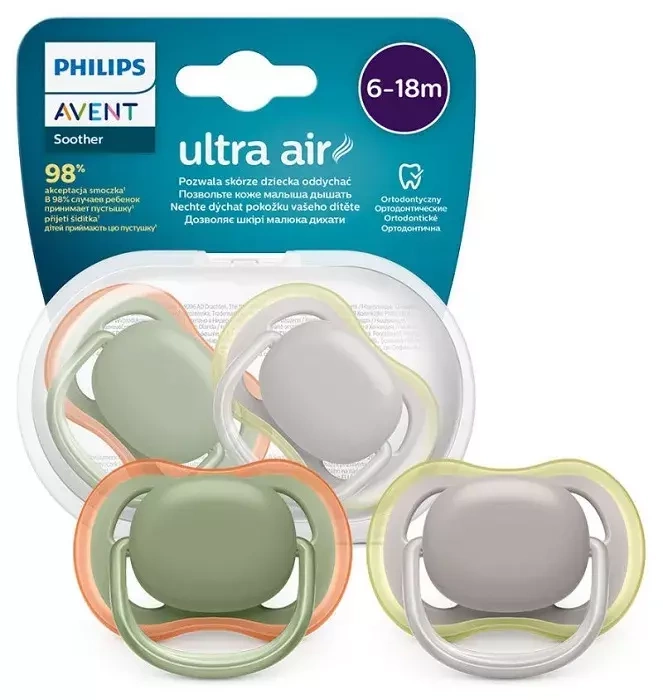 PHILIPS AVENT Ultra Air - smoczek ortodontyczny 2 szt. | 6-18 m